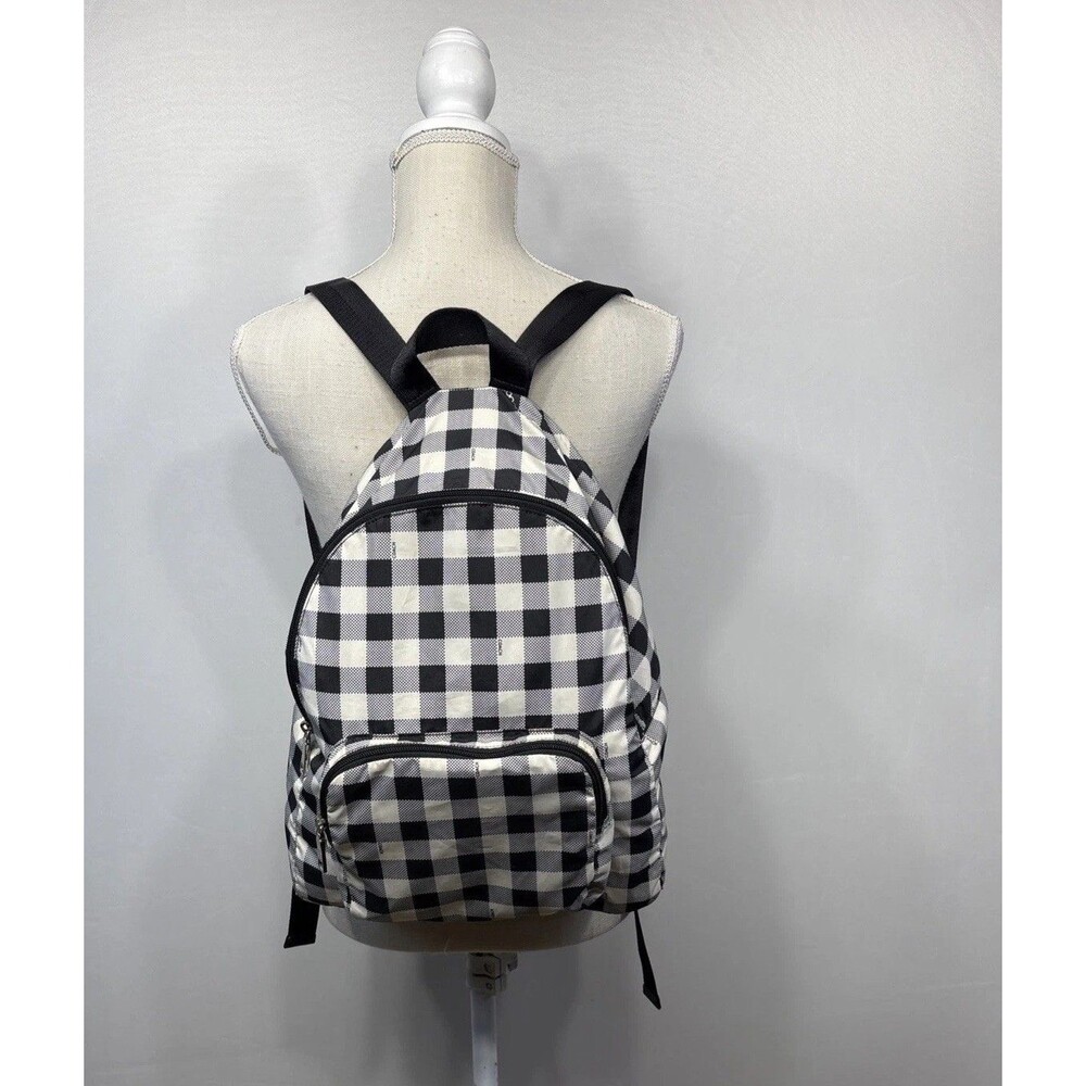 Coach Gingham Black White Nylon Pocket Packable Travel Backpack Bag F39648